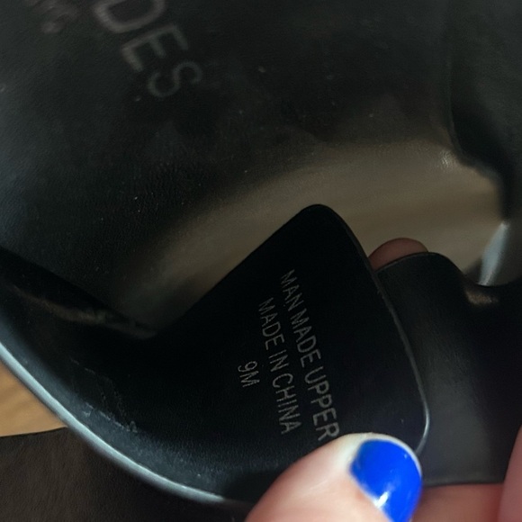 J Slides Black Platform Double Strap Silver Buckle Slide Sandals SIZE 9 - Picture 7 of 7